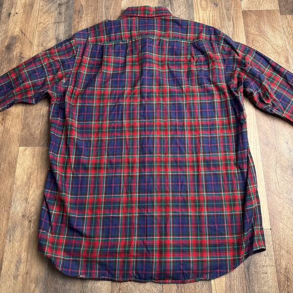 Vintage Polo Ralph Lauren Westerton Fine Two Ply Cotton Shirt Men's Large Plaid - Picture 4 of 8